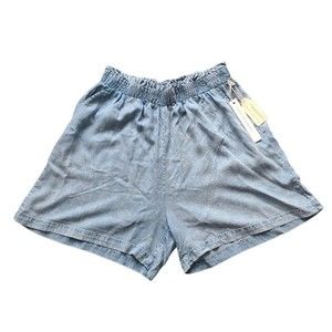 Jane + Delancey Chambray Shorts Womens 1X Blue Pull On Lyocell NWT